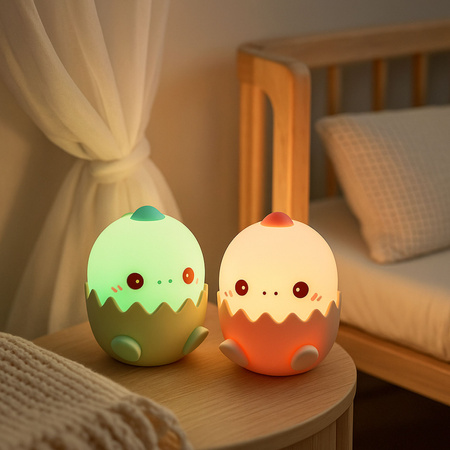 Lampka nocna LED dla dzieci DINOZAUR wielokolorowe światło Bezprzewodowa