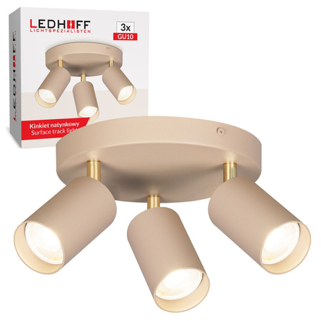 Lampa sufitowa Kinkiet potrójny GU10 beżowy kaszmirowy LUMIO