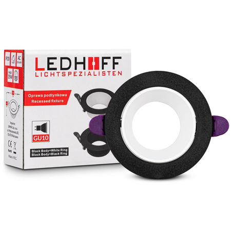 4x Oprawa halogenowa sufitowa podtynkowa GU10 czarno-biała RUCHOMA