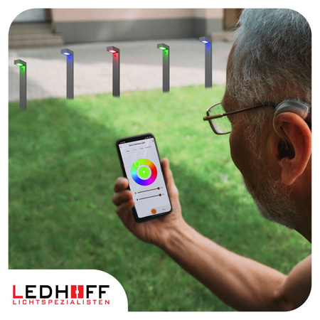 Lampa ogrodowa LED stojąca słupek wbijany SMART RGB