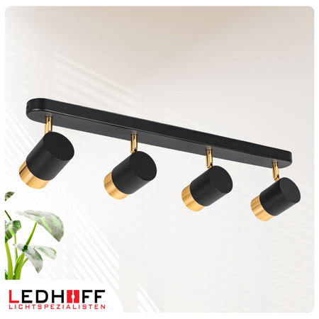 Kinkiet sufitowy poczwórny SPOT GU10 czarny złoty