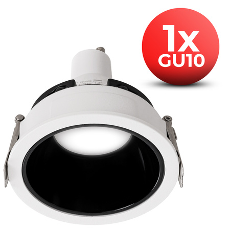 3x Oprawa halogenowa sufitowa podtynkowa GU10 biało-czarna