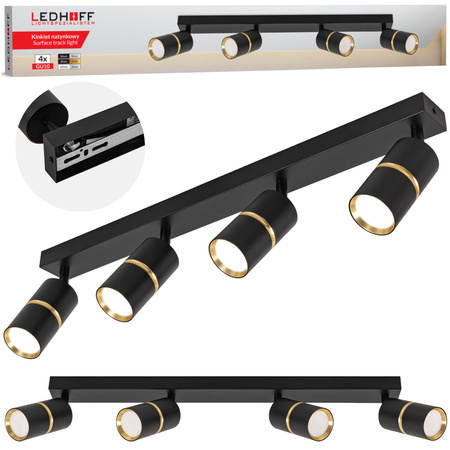 Kinkiet sufitowy Lampa poczwórna SPOT GU10 czarna złota