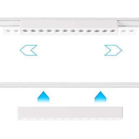 Lampa LED reflektor do szyny magnetycznej 12W punktowa BIAŁA 4000K oprawa