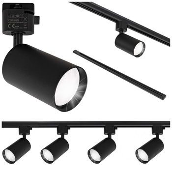 Oświetlenie szynowe czarne 4x lampa GU10 + szyna 1m