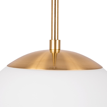 Lampa wisząca ze szkła opalowego Kula biała złota E27