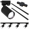 Oświetlenie szynowe czarne 4x lampa GU10 + 2x szyna 1m