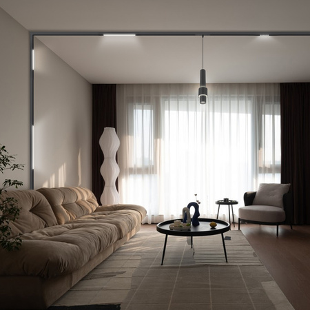 Szyna oświetleniowa LED natynkowa szynoprzewód magnetyczny 2m CZARNA 200cm M20