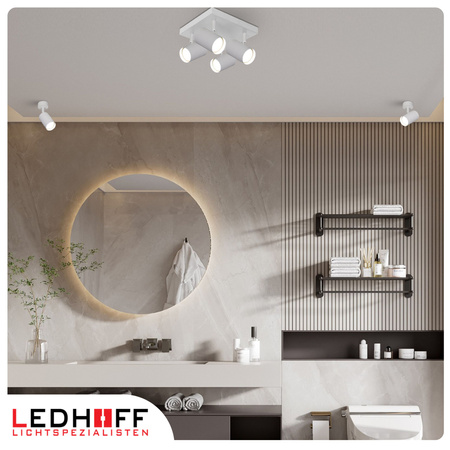 Lampa sufitowa Kinkiet poczwórny kwadrat GU10 biały LINEA