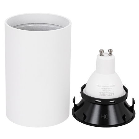 Oprawa sufitowa natynkowa Tuba GU10 okrągła biało-czarna