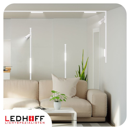 Oświetlenie szynowe magnetyczne 2x SZYNA 1m + 6x lampa LED łącznik PIONOWY