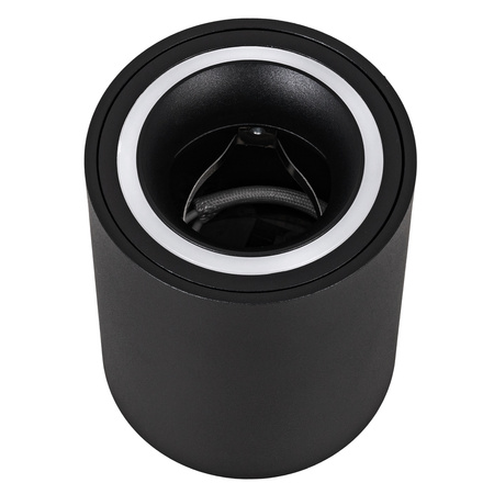 Oprawa sufitowa natynkowa Tuba GU10 okrągła czarna