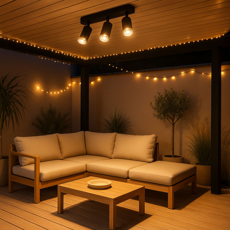 Kinkiet sufitowy potrójny SPOT 3xGU10 czarny wodoodporny