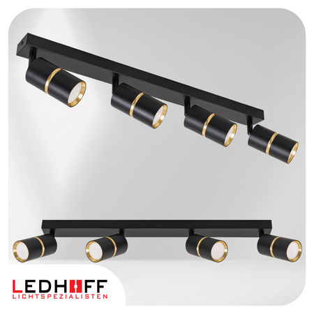 Kinkiet sufitowy Lampa poczwórna SPOT GU10 czarna złota