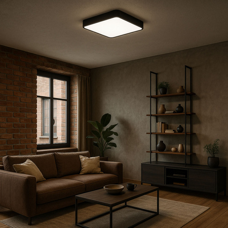 Plafon sufitowy LED czarny 40x40cm