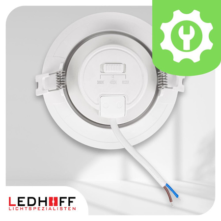 3x Oprawa sufitowa podtynkowa LED biała RUCHOMA 3000K-6000K 12W