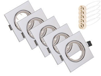 5x Halogen Oprawa LED Sufitowa Spot GU10 RUCHOMA CHROM