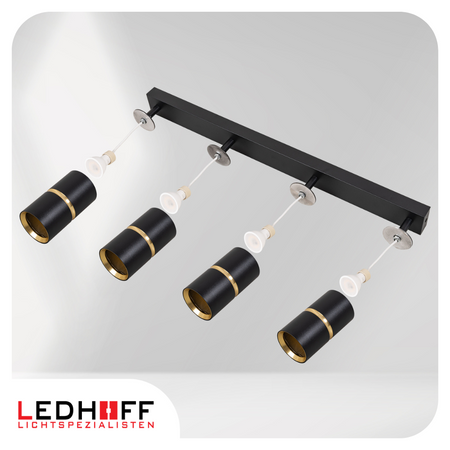 Kinkiet sufitowy Lampa poczwórna SPOT GU10 czarna złota