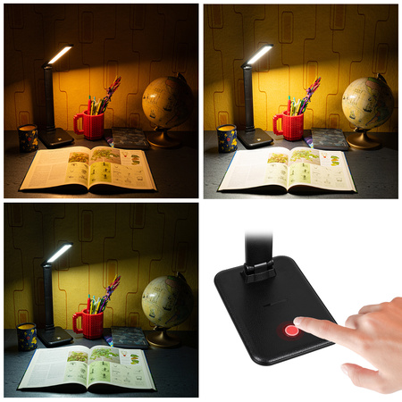 Lampka biurkowa LED czarna 9W + ładowarka indukcyjna