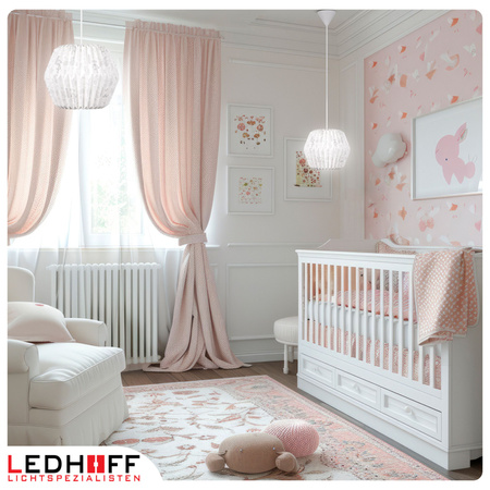 Lampa wisząca kula biała papierowa E27 do pokoju dziecka ZWIERZĘTA