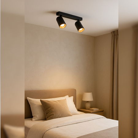 Lampa sufitowa Kinkiet natynkowy LED 2x GU10 czarno-złoty SPOT