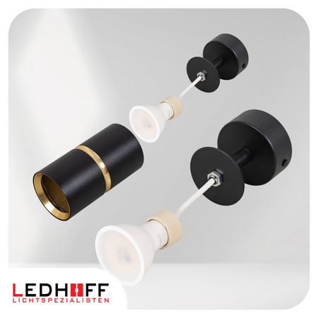 Kinkiet sufitowy pojedynczy SPOT GU10 czarny złoty