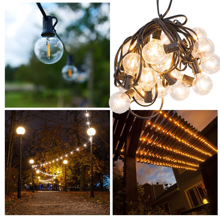 Girlanda ogrodowa łańcuch świetlny 7,3m + 25x żarówka LED kulka