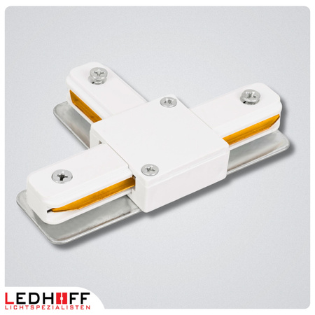 Łącznik trójnik typu "T" do szyn oświetleniowych LED biały szynoprzewodu listwy