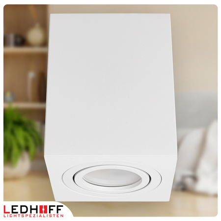 Oprawa sufitowa natynkowa kwadratowa Tuba GU10 biała