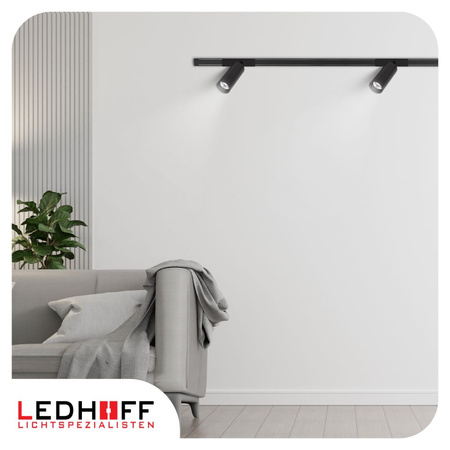 Oświetlenie szynowe magnetyczne ZESTAW 2x listwa 1m + 6x lampa LED CZARNA