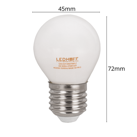 Żarówka LED E27 biała ozdobna 6W mocne ciepłe światło 805lm 2700K design