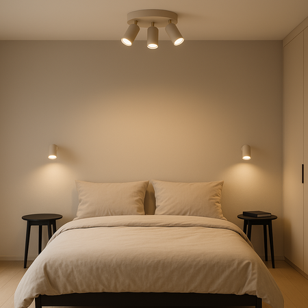 Lampa sufitowa Kinkiet potrójny GU10 beżowy kaszmirowy LUMIO