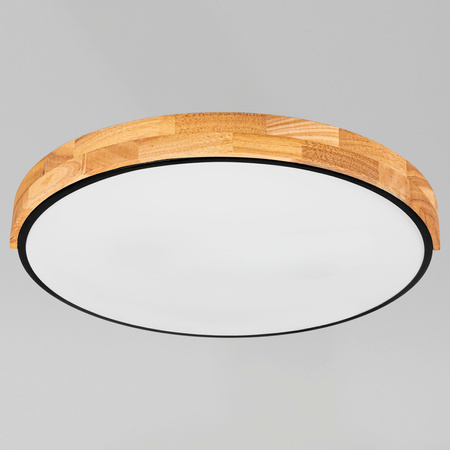 Plafon sufitowy LED czarny metal + DREWNO 50cm WOODLINE