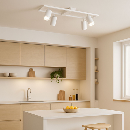 Kinkiet sufitowy Lampa 4x GU10 SPOT biały duży prostokąt QUADRO