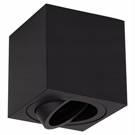 Oprawa sufitowa natynkowa Tuba kwadratowa GU10 czarna