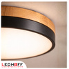 Lampa sufitowa LED Plafon 40cm z drewnem CZARNA Okrągła 40W naturalna 4000K