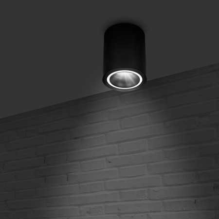 Oprawa sufitowa natynkowa Tuba GU10 okrągła czarna