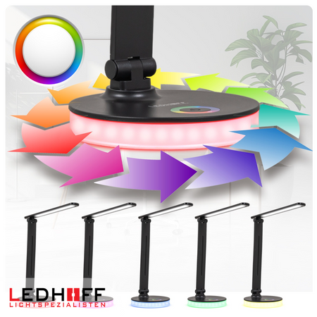 Lampka biurkowa LED do gamingu czarna 5W + światło RGB