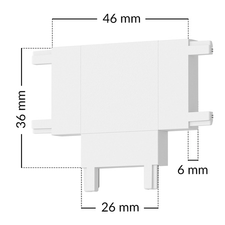 Łącznik typ T do szynoprzewodu oświetlenia magnetycznego trójnik BIAŁY