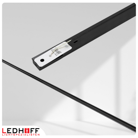 Oświetlenie szynowe czarne reflektor GU10 x4 szyna 1m