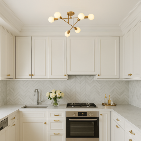 Lampa sufitowa złota metalowa E27 ozdobna 6-punktowa Trinity