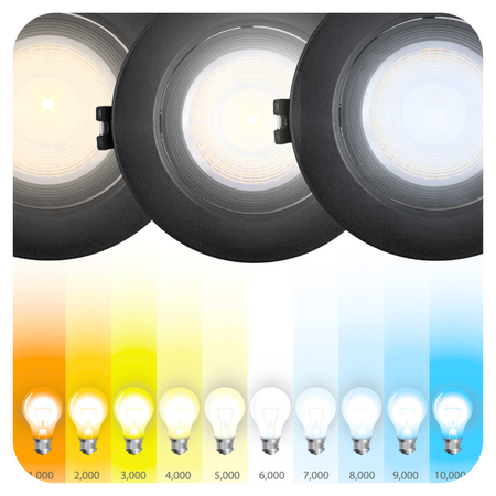 4x Oprawa sufitowa podtynkowa LED czarna RUCHOMA 3 barwy światła 12W