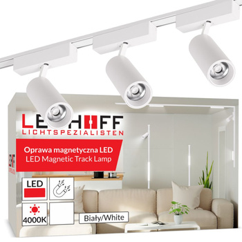 Oświetlenie szynowe magnetyczne ZESTAW listwa 1m + 3x lampa liniowa LED