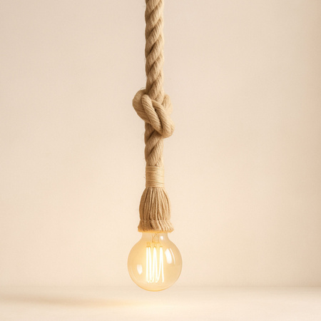 Lampa sufitowa wisząca Sznur konopny jutowy 1,2m Lina E27