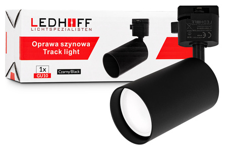 Oświetlenie szynowe czarne 5x lampa GU10 + szyna 2m + 1m