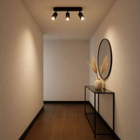 Kinkiet sufitowy potrójny SPOT 3xGU10 czarny wodoodporny