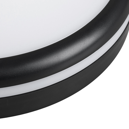 Plafon sufitowy LED okrągły czarny 3 barwy światła 22cm IP54