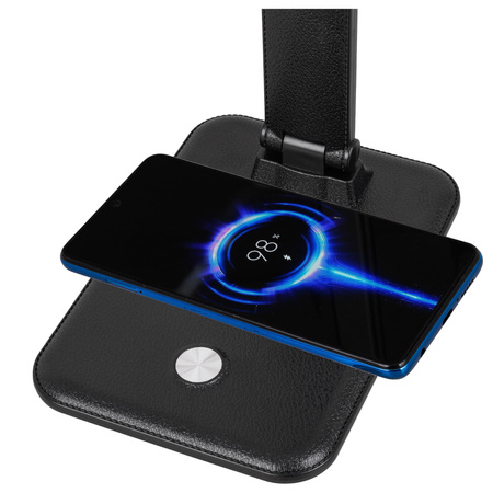 Lampka biurkowa LED czarna 9W + ładowarka indukcyjna