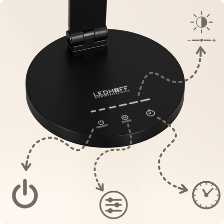 Lampka biurkowa LED czarna 5W + Timer