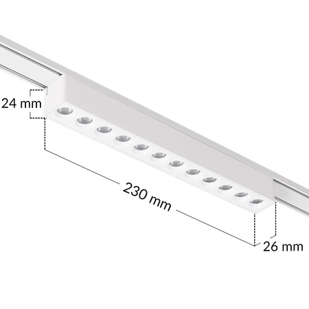 Lampa LED reflektor do szyny magnetycznej 12W punktowa BIAŁA 4000K oprawa